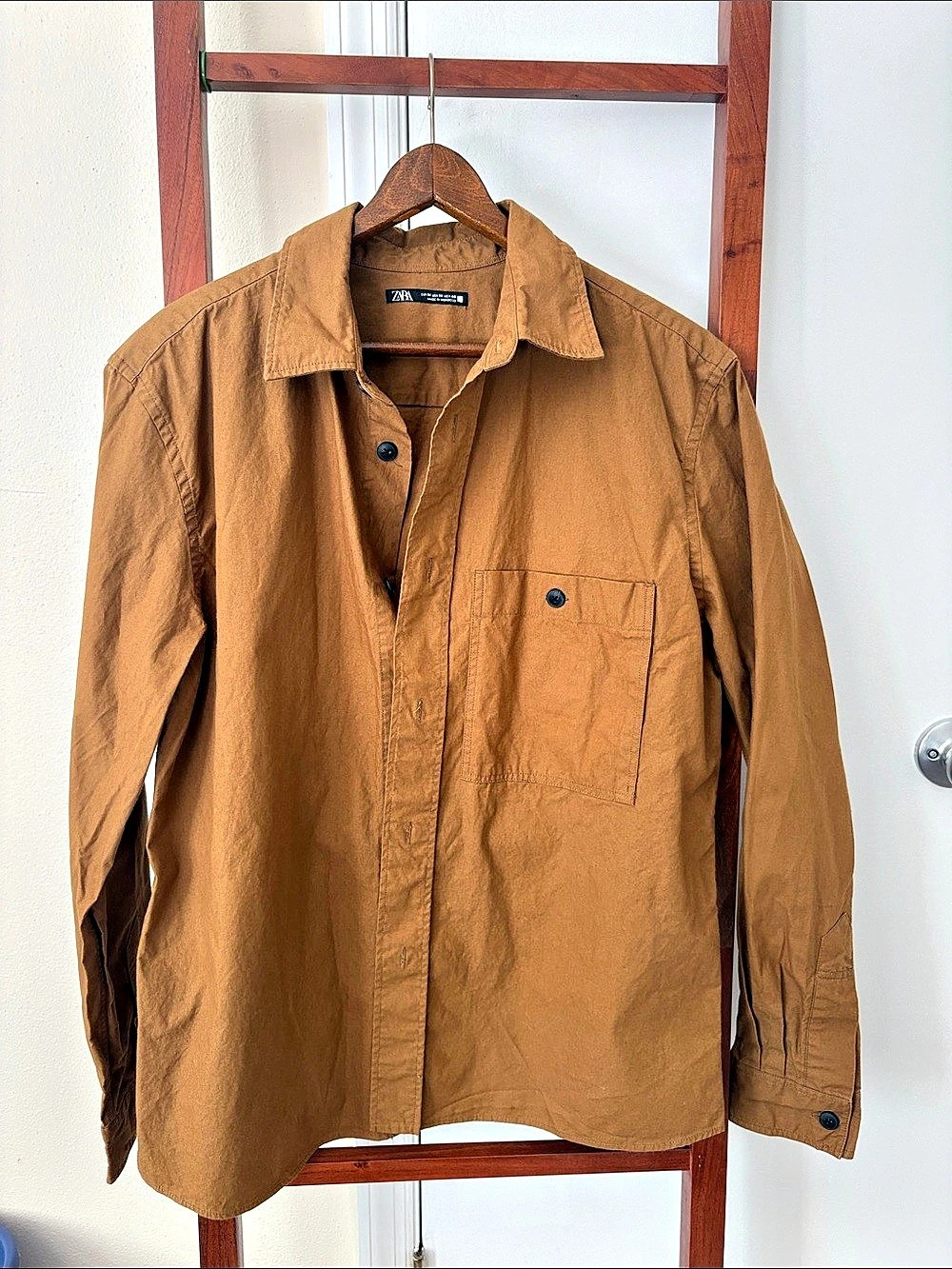 Zara Men's Button Down Shirt in Brown